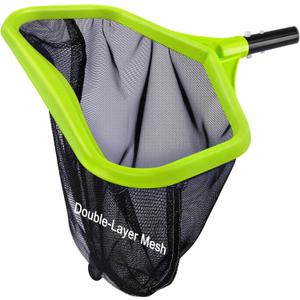 Goovilla Pool Net, Pool Skimmer Net with Reinforced Frame, Large Capacity Pool Cleaning Net, Fine Mesh Pool Nets for Cleaning Leaves Pond Spa Inground Swimming Pools, Pool Leaf Rake, Green (No Pole)