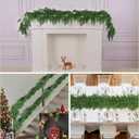 Christmas Garland 6 Ft Lifelike Artificial Cedar and Cypress Garland for Indoor Outdoor Christmas Decor on Mantel Stair Porch and Table