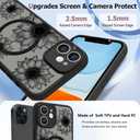 OOK Phone Case Design for iPhone 11 Case [Compatible with MagSafe], Cute Sunflower Floral Blooms Design Black Frosted Shockproof for Women Girls Magnetic Phone Cover - Black Flower