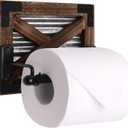 Autumn Alley Farmhouse Toilet Paper Holder with Bracket - Farmhouse Bathroom Rustic Country Decor - Rustic Bathroom Accessories Featuring Warm Brown Wood, Galvanized Metal, and Black Metal