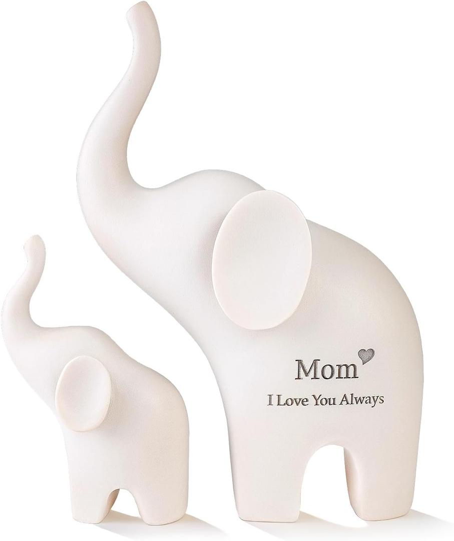 Gifts for Mom: 5.5 Elephant Mama and Baby Figurine - Mom Birthday Gifts from Daughter or Son - Elephant Gifts for Mothers Day and Christmas Keepsake Decor