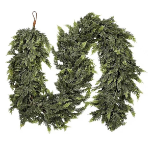 6Ft / 9FT Artificial Norfolk Pine Garlands,Christmas Garlands Real Touch Artificial Faux Greenery Garland for Table, Mantle, Wall Christmas Decoration Indoor Outdoor Decor (1, 6 FT)