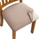 Fuloon Stretch Chair Seat Covers 4 PCS, Removable Washable Dining Chair Covers Anti-Dust Dining Room Seat Cushion Slipcovers (4, Khaki)