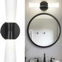 kudos Wall Sconces 16inches Black Vanity Light Fixtures, Modern Sconces Wall Lighting with Milk White Glass, Dimmerable 3000K/4000K/5000K for Bathroom Bedroom, KDVL13-BK, Black