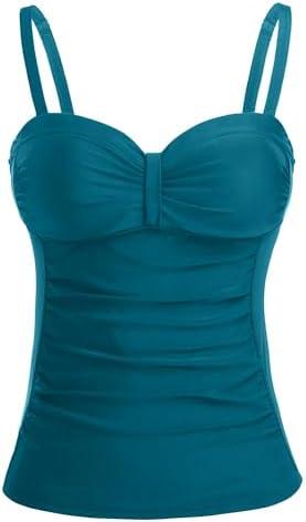 Talisea Women's Underwire Tummy Control Swimsuit Top with Push Up - No Bottom Included, L