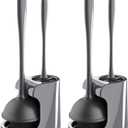 MR.SIGA Toilet Plunger and Bowl Brush Combo for Bathroom Cleaning, Gray, 2 Sets