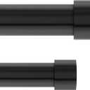 Umbra Cappa Double Curtain Rod, Includes 2 Matching Finials, Brackets & Hardware, 36 to 66-Inch, Black