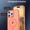 SUPFINE Magnetic for iPhone 16 Pro Max Case (Compatible with MagSafe) (Military Grade Drop Protection) Slim Translucent Matte Shockproof with Anti-Fingerprint Phone Case,Orange