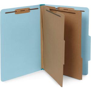 10 Blue Legal Size Classification Folders - 2 Divider 2 Inch Tyvek expansions - Durable 2 Prongs Designed to Organize Standard Law Client Files, Office Reports - Legal Size, 8 3/4 x 14 3/4, 10 Folders