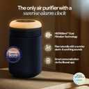 BLUEAIR Purifier for Bedroom - Mini Restful - Sunrise Clock with HEPASilent Filtration and Wake Up Light - Cleans Air and Supports Circadian Rhythm - USB-C and App Connectivity, Blue