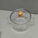 Le'raze Glass Cooking Pot with Lid - 1.6L(54oz) Heat Resistant Borosilicate Glass Cookware Stovetop Pot Set - Simmer Pot with Cover Safe for Soup, Milk, Baby Food Clear