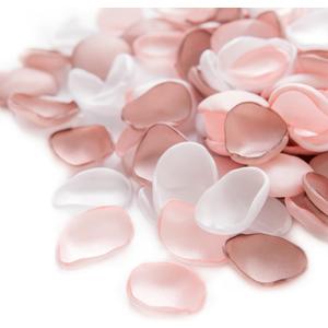 Ling's moment Rose Petals, Silk Flower Petals for Wedding/Aisle/Flower Girl Baskets/Table Centerpiece Dcor,etc.Blush White Dusty Rose 200pcs