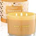 Luxury Coconut Scented Candle - Large 3 Wick Jar Candle - Elegant Gift for Women & Men - 100% Natural Soy Wax - Up to 40 Hours Burning Time - Housewarming Aromatherapy Candle for Home