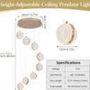 Smart LED Chandelier 8-Light Gold Modern Pendant Light | APP/Remote Control, Color Temperature & Brightness Dimmable, Height Adjustable, Fit for Flat/Slanted/Vaulted Ceiling