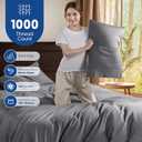 SONORO KATE 100% Egyptian Cotton Duvet Cover Queen Size, 1000 Thread Count Sateen Duvet Cover, Soft, Breathable Cotton Comforter Cover with Hidden Zipper Closure - 3 PC (Dark Grey,Queen)