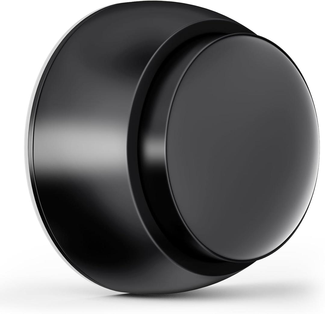 Door Stopper Wall Protector with Silicone Head, Aluminum Door Knob Wall Protector, Spring Shock Absorption Technology, 1.65" Door Stoppers for Wall, Adhesive Installation or with Screw (Black)