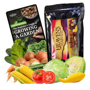Heaven's Harvest Survival Seed Bank Kit 5 Year Supply of Non-GMO Heirloom Vegetable Seeds for Planting a 1+ Acre Garden Outdoors Resealable Mylar Bags for 100% Secure Storage