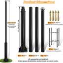 13Ft Tall Street Light Pole, Outdoor Heavy Duty Galvanized Metal Street Lamp Post with rebar Cages and Expansion Screw (13FT Black 114+76mm)