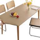 PU Stretch Fitted Rectangle Tablecloth with Elastic Edge 35 x 55 Inch Waterproof Oil Proof Table Cloth Wipeable Table Cover for Indoor Outdoor Furniture Protect (Cream Coffee,35"x55")