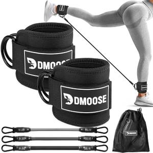 DMoose Ankle Strap for Cable Machine - One Size Fit with Premium Padding, Workout Kickback Ankle Cuffs, Ankle Bands for Working Out, Booty Workouts, Leg Extension, Hip Abductors & Lower Body Exercises
