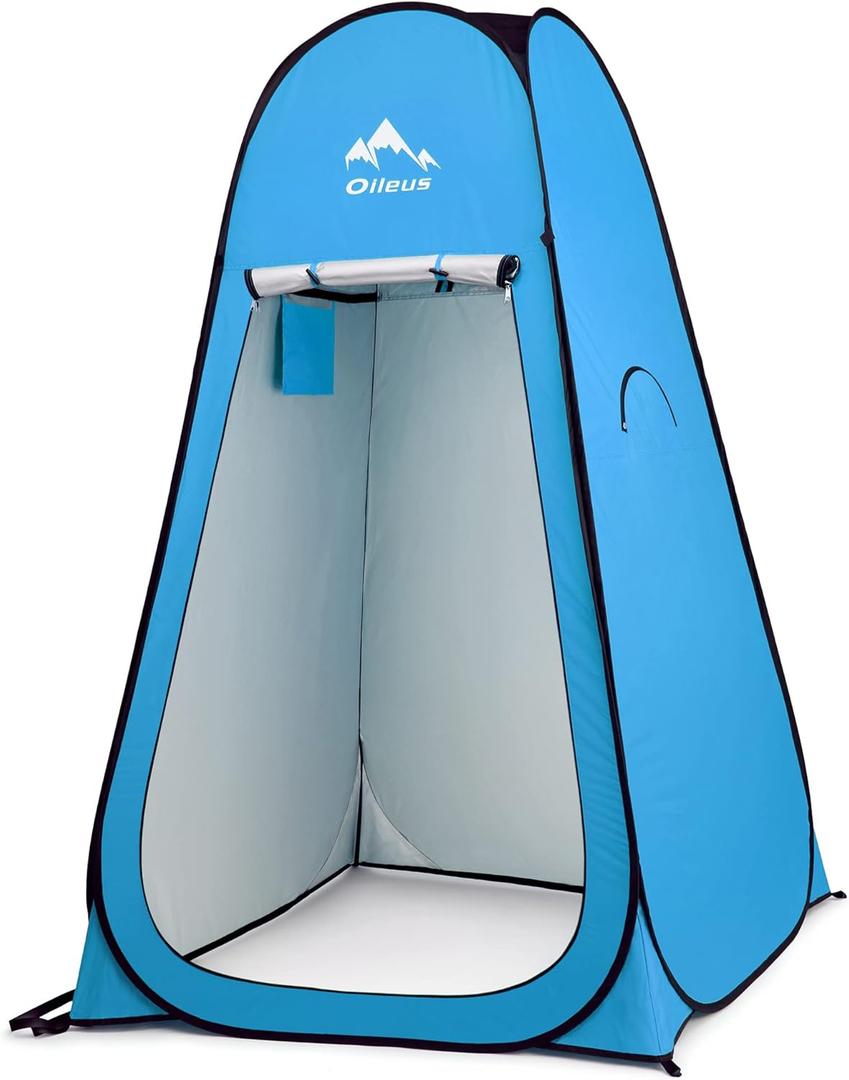 Oileus Pop Up Privacy Tent - Portable Shower Tent, Beach Changing Room, Camp Toilet, Instant Privacy Shelter - Camping, Beach, Hiking, Fishing (Blue)