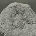 Hoewina Dog & Cat Bed for Indoor Cats, 20in Calming Donut Bed for Puppy and Kitten, Washable Round Fluffy Pet Bed for Small Medium Dogs and Cats (Light Grey)