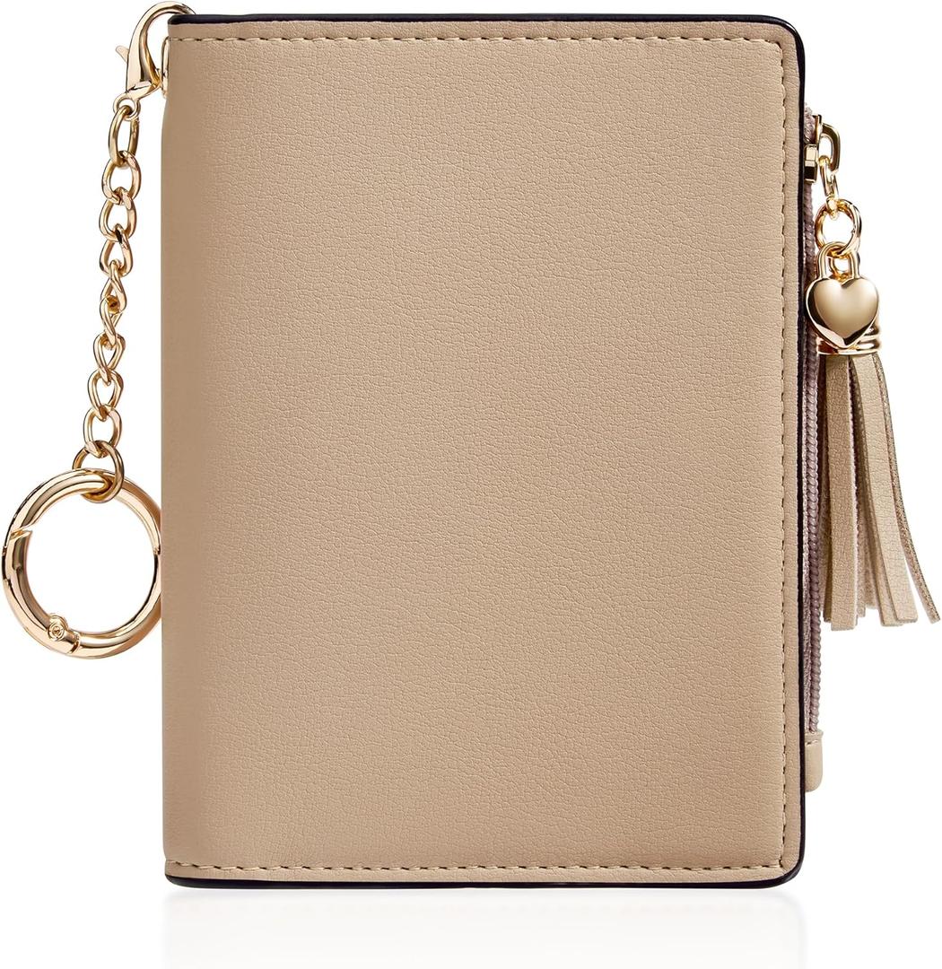 Gostwo Small Wallets for Women, Stylish Womens Wallet with ID Window, Zippered Coin Pocket and Tassel. Cute RFID Wallet for Women, ideal for Teen Girls, Commuters, and Women for Daily Use
