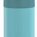 THERMOS FUNTAINER Water Bottle with Straw - 12 Ounce - Kids Stainless Steel Vacuum Insulated Water Bottle with Lid, Blue/Green