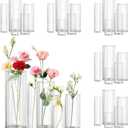Zomiol 30pcs Glass Vase for Centerpieces, 4,6,7.5,8,10 inch Tall Clear Cylinder Flower Vase Bulk Floating Candle Holder for Wedding Table Home Décor and Party