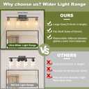 Unicozin Modern Bathroom Light Fixtures, 4 Light Vanity Lights Over Mirror, Black and Gold Wall Lamp with Clear Glass for Living Room Cabinet Bedroom Porch