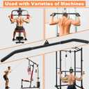 SERTT 39.37 Inch LAT Pulldown Bar Attachment for Pulley Cable Machine, Curl Tricep Press Down Bar with Rubber Handle, LAT Pull Down Bar Accessories for Gym, Strength Workout, Muscle Building (Black)
