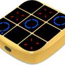 Tic-Tac-Toe Bolt Game, 4-in-1 Handheld Puzzle Games Console, Electronic Tic-Tac-Toe Game for Educational and Memory Growth, Portable Travel Games for Car Ride, Board Games for Kids and Adults (Yellow)