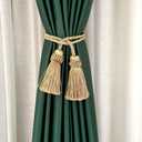 Curtain Tiebacks Handmade Decorative Curtain Holdbacks Rope with Tassel (Gold, 6P)