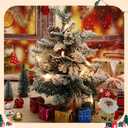 Aurelema Mini Christmas Lights String Warm White Vintage Short Strand String Lights, Clear Bulbs Wire Fit Light up Christmas Decorations(10 Bulbs Connectable,5ft,White)
