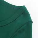 PALINDA Women Fitted Long Sleeve Shirts Ribbed Notch V Neck T Shirts Layering Tee Tops Cotton Dark Green S (S)