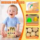 TINTECUSA Busy Board with LED Light, Wooden Sensory Toys for Toddler, Montessori Music Toy for Airplane, Travel Activity Educational Learning Autism Toys, Birthday Boys Girls Gifts