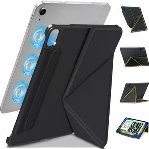 for iPad Air 11 Inch Case M4/M3/M2(2026&2025&2024)Slim Powerful Magnetic iPad Air 5/4th Case 10.9 Inch,4 Standibg Angles,Vertical Stand Cover,with Auto Wake/Sleep and with Pencil Holder - Black