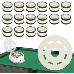 Billiard Ball Cleaner Kit - 2-in-1 Wool Felt Pads &16 Wool Rings for Table Ball Machine, Compatible Billiard Ball Cleaner, Durable, Scratch-Free, Ultra-Quiet