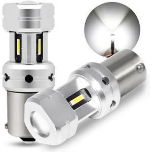 PHINLION 3600 Lumens 1156 LED Reverse Bulbs Super Bright P21W BA15S 3497 7506 1141 LED Replacement with Projector for Car Truck RV Lawn Mower Tractor Back Up Lights, 6000K Xenon White