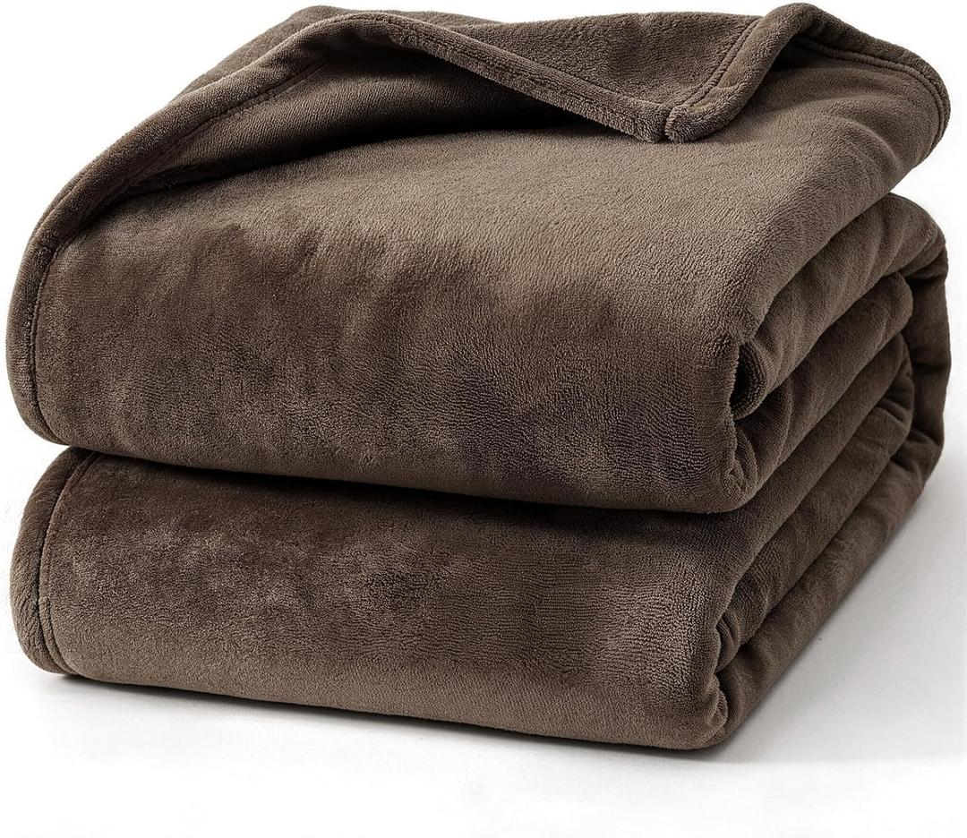 Hansleep Fleece Brown Throw Blanket, Super Soft Blanket Flannel Fuzzy Plush Cozy Blanket for All Seasons, Brown, Throw 50x60 Inches