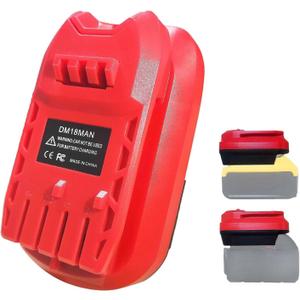 Battery Adapter for Craftsman 20V Cordless Tools,DM18MAN Adaptor for DeWalt 20V and for Milwaukee 18V Li-on Battery Convert to for Craftsman New 20V Power Tool,Battery Replacement,Red