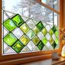 3 x Window Privacy Film 39.317.7 Inchs Stained Glass Window Film Home Decoration Anti-UV Sun Blocker Heat Control Windows Decorations Removable Static Cling Stickers for Living Room PVC
