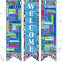 Outus 3 Pcs World Flag Banner Flag Decoration Welcome International Banner Porch Sign Country Flags for International Party Supplies Around the World Sports Events Club Classroom Decor(Classic)
