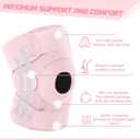 Foilswirl 1 Pcs Kids Knee Brace with Side Stabilizers Patella Gel Pads Adjustable Straps Youth Child Knee Brace Support for Meniscus Tear Sports, Meniscus Tear (Pink)