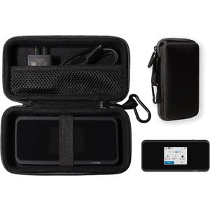 CaseSack Case for Inseego MiFi M2100, M2000 Hotspot, Verizon Wireless Jetpack 8800L 4G LTE(Large Version) (Black with gray zipper)