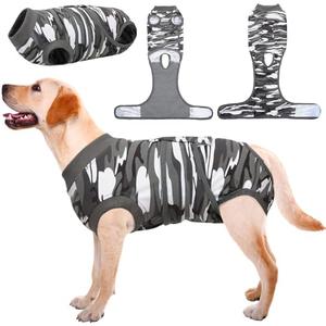 Kuoser Recovery Suit for Dogs Cats After Surgery, Professional Pet Recovery Shirt Dog Abdominal Wounds Bandages, Substitute E-Collar & Cone,Prevent Licking Dog Onesies Pet Surgery Recovery Suit, L
