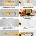 AIJIASI Modern Bathroom Vanity Light 3-Light Brushed Gold Bathroom Light Fixtures with Ribbed Glass Shade 24 Inch Up/Down Mount Vanity Lighting Fixtures Over Mirror for Bath Bedroom Makeup