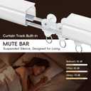 TEAKMAMA Ceiling Curtain Track with Roller Hooks and Clips,White,3ft-6ft