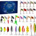 Awakentti Advent Calendar Fishing Christmas Countdown, Fishing Lures Set, Fishing Lure Advent Calendar, Christmas Accessories Party Favors for Son, Uncle, Father