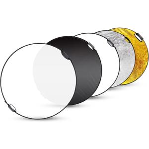 Selens 32 Inch (80cm) Reflector Photography, Collapsible Light Reflector with Carrying Case, 5 in 1 Handle Reflector for Photography Photo Studio Lighting -Translucent, Silver, Gold, White and Black